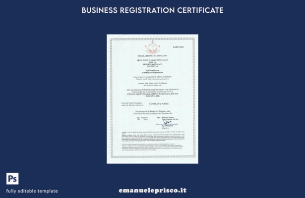 modello di licenza commerciale Brunei in stile verificato